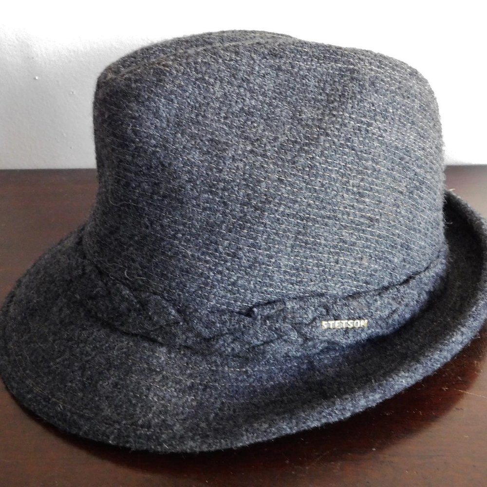 Vintage Stetson Tweed Fedora. 100% Wool. Braided Band. Unique.